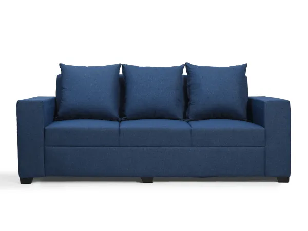 Hugo Upholstered 3 Seater Sofa in Blue Color